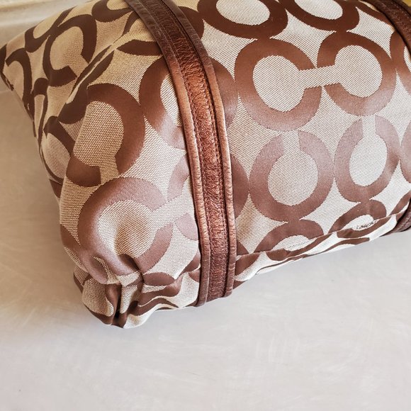 Vintage Coach Poppy Op Art Signature C's Tote Bag Purse c - Picture 7 of 14